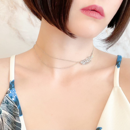 ゴールド:Cross My Heart:2連のクロスのチョーカーネックレス ゴールド:Cross My Heart:2連のクロスのチョーカーネックレス