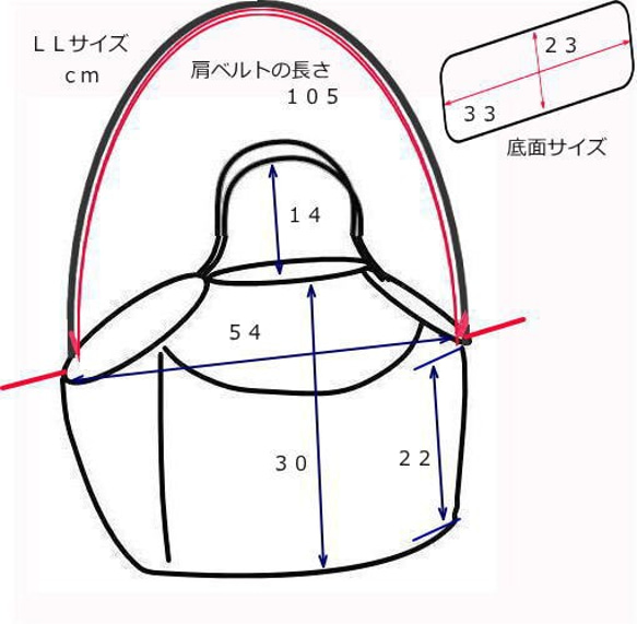 受注制作　ＬＬサイズ　肩ベルト丈１００センチ　小型犬用スリング、手提げ２ウェイデニムキャリーバッグ　紺ギンガム 2枚目の画像