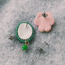 チューリップ〈レモン〉 刺繍ピアス／イヤリング 6枚目の画像