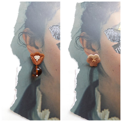 [預售] Creema限量幸運袋棕色混合耳環/耳環 第7張的照片