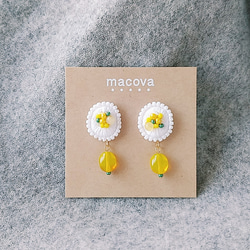 閃光&lt;Mimosa&gt;刺繡耳環/耳環 第5張的照片