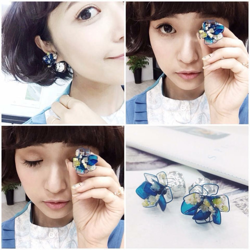 THE IVY TOKYO ピアス THE IVY TOKYO 經典之作《冷豔藍》預購+超人氣+ 釘狀耳環THEIVYTOKYO