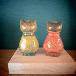 木彫猫立雛 2枚目の画像
