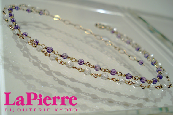 -LaPierre-*Quartz&Amethyst*bracelet（ブレスレット） 2枚目の画像