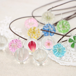 日本ドライフラワーネックレス桜の時のxのx水仙の結婚式小さな宝石は、花を乾燥させた「の宝石」 4枚目の画像