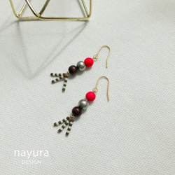 Autumn pop color beads earrings. 第1張的照片