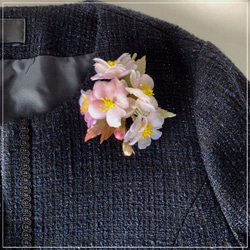 布花 桜のコサージュ(本絹シルク使用） 7枚目の画像