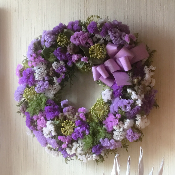 フラワーリースパープル