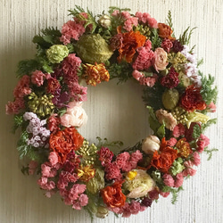 ケイトウのナチュラルドライフラワーハーフリース！AtelierKouan