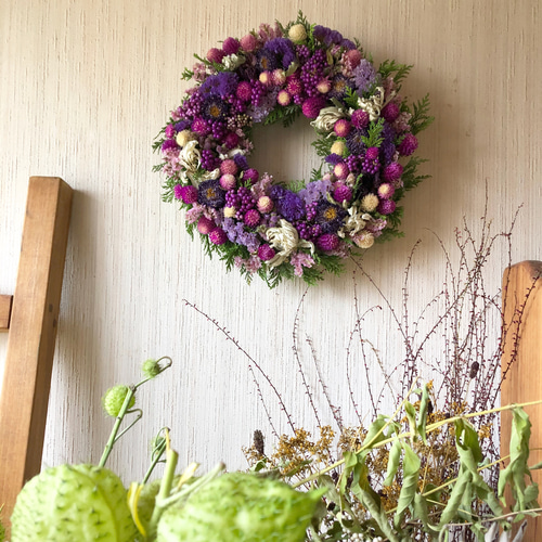 紫式部のナチュラルドライフラワーリース！AtelierKouan リース kouan