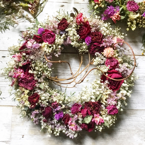 リースかすみ草ドライフラワー