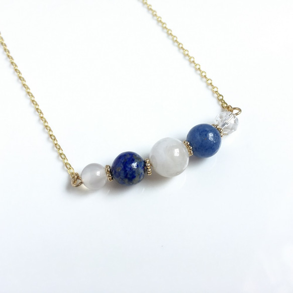 ラピスラズリ天然石ネックレス Lapis Necklace 2枚目の画像