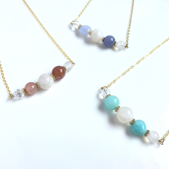 アマゾナイト天然石ネックレス Amazonite Necklace 3枚目の画像