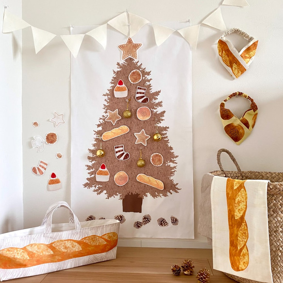M『パン好き』さんのための美味しいクリスマスツリータペストリーセット 1枚目の画像