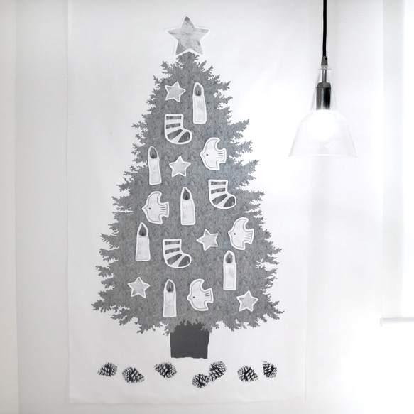 灰色的“樅樹”聖誕樹掛毯套裝[3週內交付] 第10張的照片