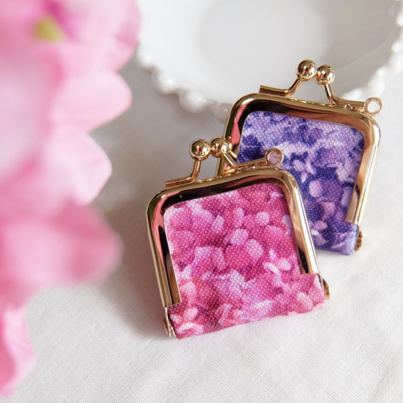 “繡球花圖案”珠寶盒&lt;粉紅色或紫色&gt; 第2張的照片