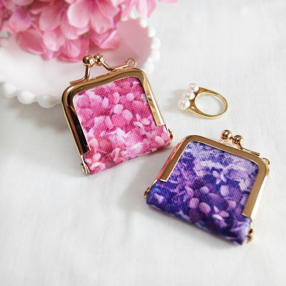 “繡球花圖案”珠寶盒&lt;粉紅色或紫色&gt; 第5張的照片