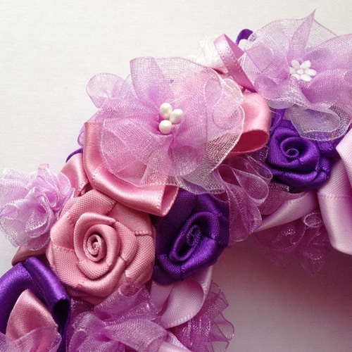 パープルローズフラワーリボンリース リース ﾘﾎﾞﾝﾃﾞｺ 通販