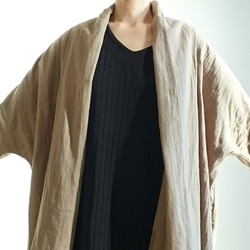 <全14色ふわふわ軽くて柔らかい肌触り❤️ >Double gauze   long cardigan  利休色 18枚目の画像