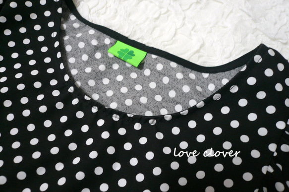 Flare sleeve blouse　　Black White Dot・・ 4枚目の画像