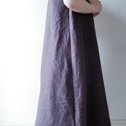 <creema限定> Flare sleeve onepiece Japanese linen 赤墨 4枚目の画像