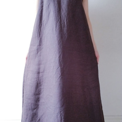 <creema限定> Flare sleeve onepiece Japanese linen 赤墨 5枚目の画像