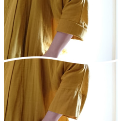 ふわふわ❤️柔らかい肌触りが気持ちいい　ダブルガーゼのロングカーディガン  　芥子色 14枚目の画像