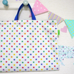 ☆COLORFUL　STAR☆　レッスンバッグ　simple style　　＝BLUE＝ 2枚目の画像