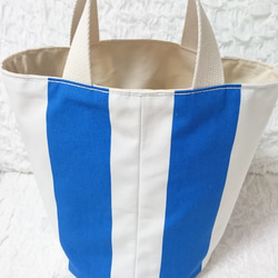 ＜北欧＞　anchor striped totebag　marine blue  =simple style= 3枚目の画像