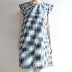 <creema限定>Butterfly ribbon　one piece 　harf linen・・ 3枚目の画像