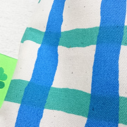 Gingham check レッスンバッグ  blue&green ☆simple style☆ 4枚目の画像