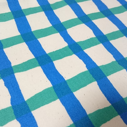 Gingham check レッスンバッグ  blue&green ☆simple style☆ 5枚目の画像