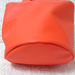 Synthetic leather　totebag　　-orange- 4枚目の画像