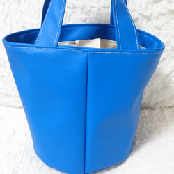 Synthetic leather　totebag　　-sky blue- 3枚目の画像