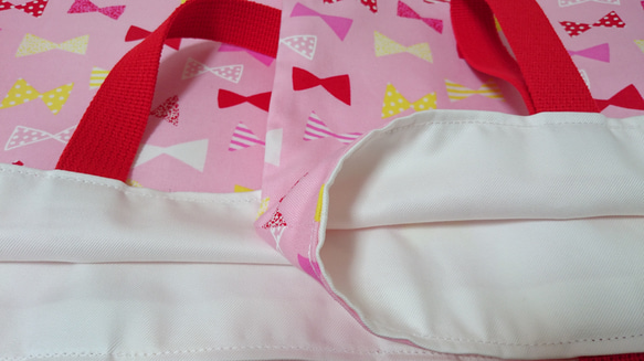 ＲＩＢＢＯＮ　レッスンバッグ&シューズケース&巾着3点セット pink  simple style 4枚目の画像
