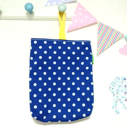 Blue Polka Dots　レッスンバッグ&シューズケース☆simple style☆ 3枚目の画像