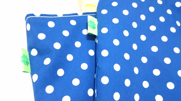 Blue Polka Dots　レッスンバッグ&シューズケース☆simple style☆ 5枚目の画像