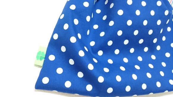 Blue Polka Dots　お着替え巾着☆simple style☆ 3枚目の画像