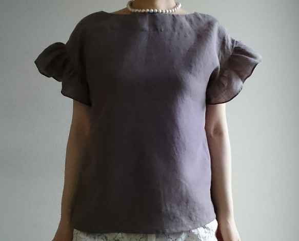 Hirahirasode　pull over 　mauve linen・・ 2枚目の画像