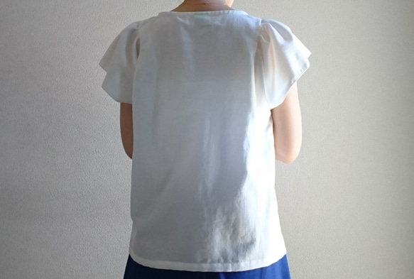 ご予約商品 Flare sleeve pullover　　white cotton・・　 4枚目の画像
