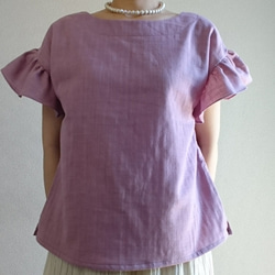 Hirahira sode pullover double gause mauve pink 2枚目の画像