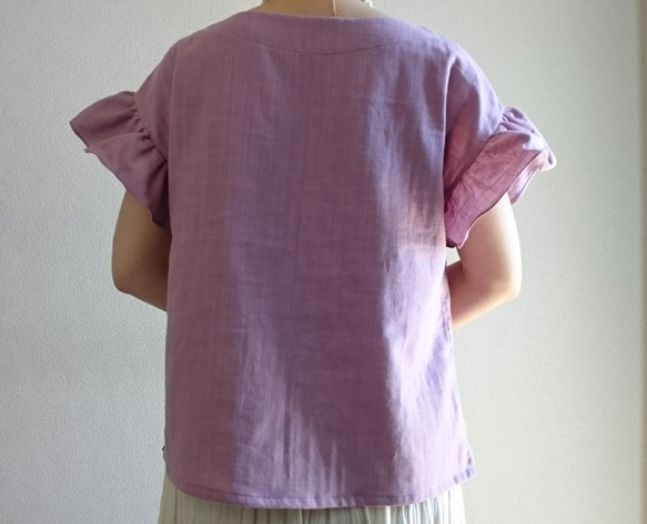 Hirahira sode pullover double gause mauve pink 4枚目の画像