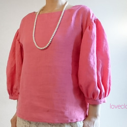 Balloon sleeve pullover  french linen   tomate 1枚目の画像