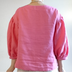 Balloon sleeve pullover  french linen   tomate 5枚目の画像