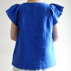 ＜予約＞Flare sleeve pullover french linen   bleu dur 4枚目の画像