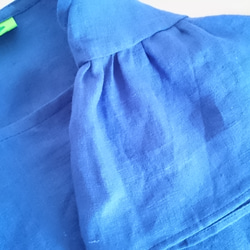 ＜予約＞Flare sleeve pullover french linen   bleu dur 5枚目の画像