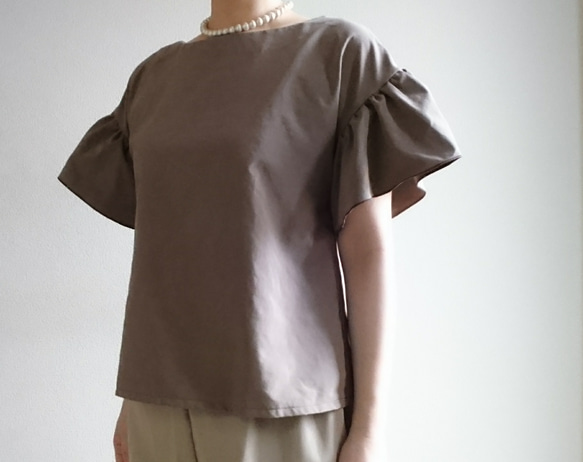 <creema限定> Hirahirasode pullover　mocha brown 3枚目の画像