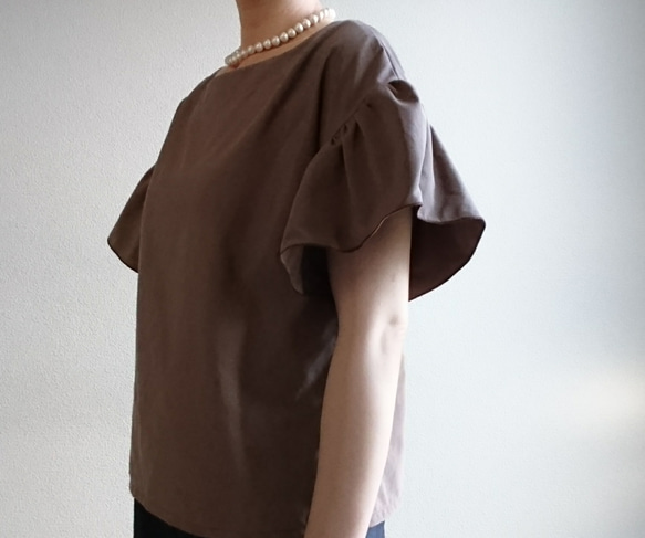 <creema限定> Hirahirasode pullover　mocha brown 4枚目の画像