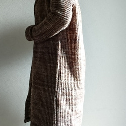 <Creema数量限定>Italiana  mix brown longcardigan　wool & mohair 4枚目の画像