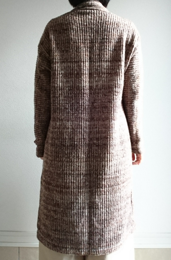 <Creema数量限定>Italiana  mix brown longcardigan　wool & mohair 5枚目の画像